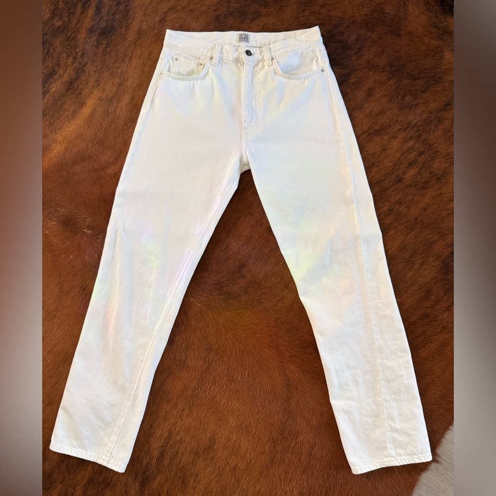 Toteme White Straight Leg Women's Jeans